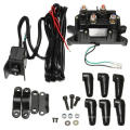 12V Solenoid Relay Contactor Winch Rocker Switch Thumb Wiring Combo ATV UTV SUV